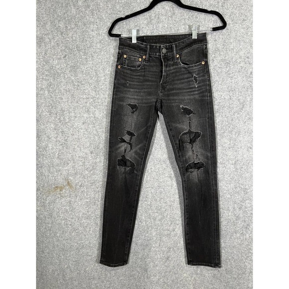 American Eagle Jeans Men 28x30 Airflex Skinny Black Dark Was Flex Stretch Casual - Picture 1 of 10